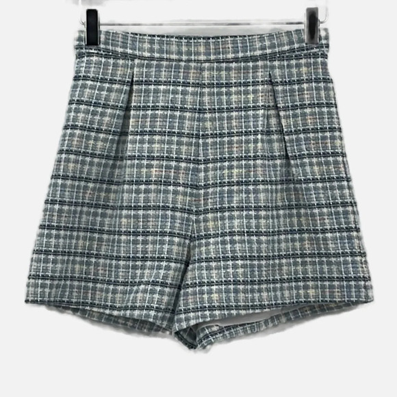 Majorelle Dali Tweed Blue Plaid Short - NWOT - Size Small - Picture 2 of 7